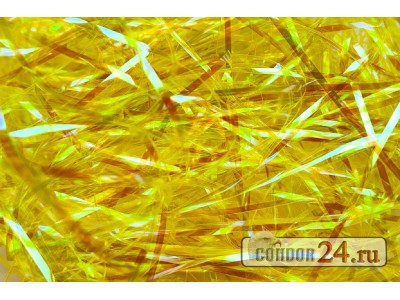 Люрекс голографический, толщина 2 мм., цвет желтый  